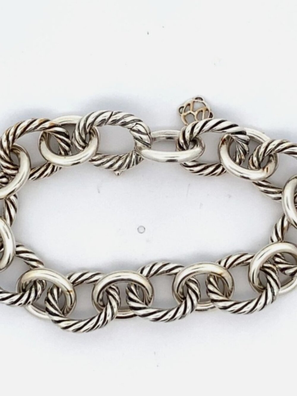 David Yurman Sterling Silver Oval Link Chain Bracelet 7"